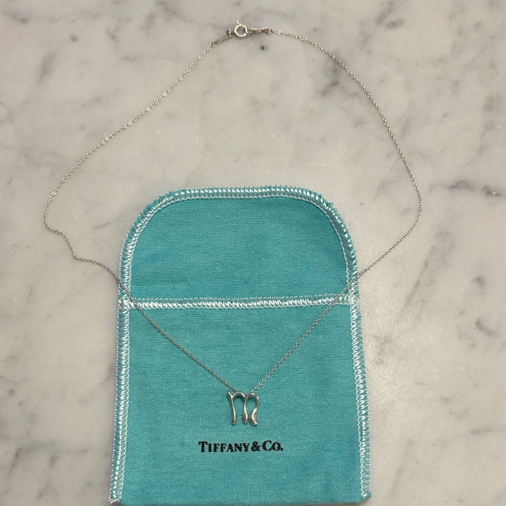 Tiffany & Co. Silver Necklace with letter M Pendant - Picture 2 of 2